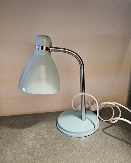 Retro Style Pastel Duck Egg Blue Gooseneck Desk Lamp / Adjustable Task Light