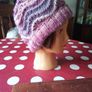 Hand Knit Cream Aran Weight Ladies Hat Image 7