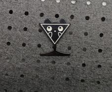 Cute cat in a glass enamel pin