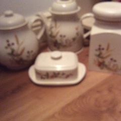 Several other pieces available too - Vintage St Michael - Marks and Spencer Harvest Storage Jar and matching large teapot