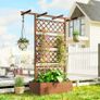 Wooden Trellis Planter Box, Raised Garden Bed to Grow Vegetables, Herbs and Flowers, Orange Image 5