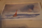 water colour windsurfer