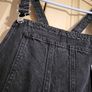 PRIMARK Black denim dungaree dress 42 14 NEW Image 3