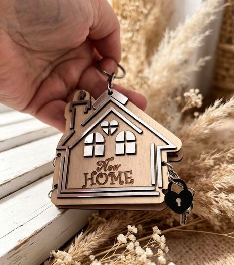 Personalised New Home Keyring, Housewarming Gift, New Home Gift