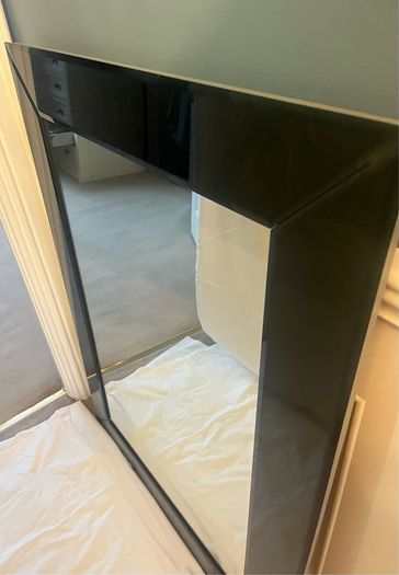 Black Glass framed Mirror