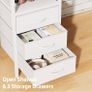 120cm Corner Desk with Drawers, Reversible L shaped Computer Desk with Power Outlet Image 7