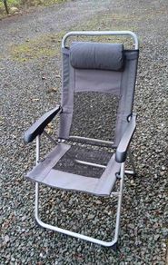 Set of 2 folding garden chairs with headrest