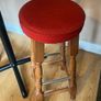 Round Bar Table & 2 Wooden Bar Stools, Excellent Condition Image 2