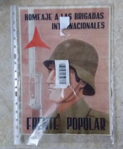 Spanish Civil War Uncut Ration Coupon - Homeaje A Las Brigadas Internacionales