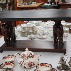 Vintage Carved Elephant Coffee Table