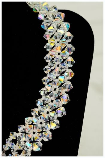 Vintage 1950s Aurora Borealis Choker Necklace Crystal Beads Bridal Necklace