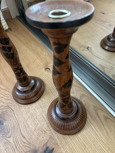 Tall Wooden Candle Holders