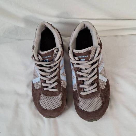 skechers athletic trainers size 5.5 eu 38.5 brown suade in excellent condition