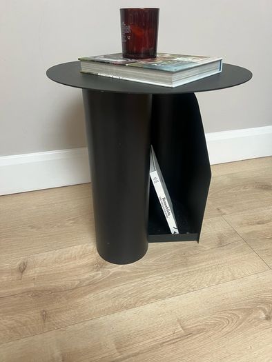 Black metal Side table with storage