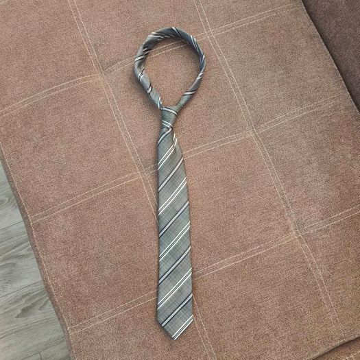 Grey striped tie