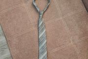 Grey striped tie