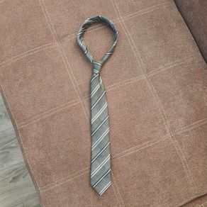 Grey striped tie