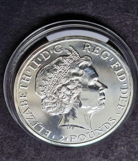 1 Oz Silver 2 Pounds Lunar Year Of The  Horse 2014 Coin