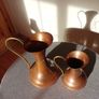 5 Vintage brass copper jugs. Image 4
