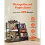Record Player Stand with Charging Station & USB Ports, Holds up to 200 Albums, 3-Tier Turntable Stand with Vinyl Record Storage, Record Player Table Image 4