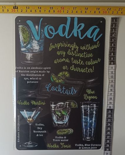 Vodka Tin Metal sign