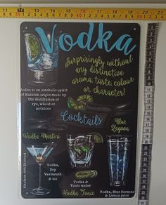 Vodka Tin Metal sign