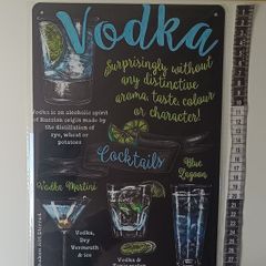 Vodka Tin Metal sign