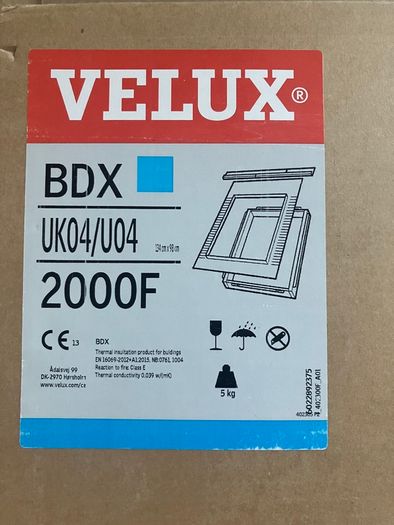 2 X VELUX BDX UK04 2000F Insulation and Underfelt Collars - 134cm x 98cm