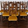 Set of 8 Vintage Italian Walnut Dining Chairs 1950s Image 2
