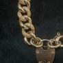 Stunning Antique 9ct Gold Curb Link Bracelet, Heart Clasp and Safety Chain 30.25 grams Image 5