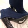 New Look Navy short Boots with glitter heel Image 3