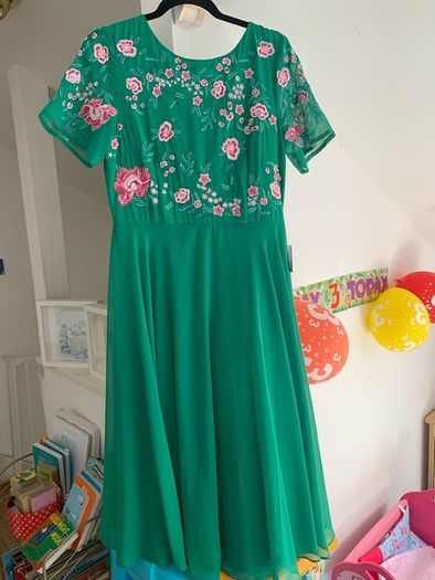 Green wedding guest dress