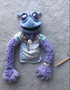 Gamma the Alien Puppet  Handcrafted One-of-a-Kind Art Piece