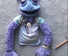Gamma the Alien Puppet  Handcrafted One-of-a-Kind Art Piece