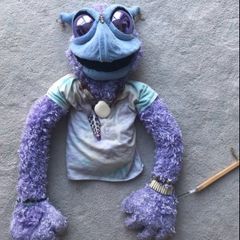 Gamma the Alien Puppet  Handcrafted One-of-a-Kind Art Piece
