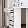 Corner Dressing Table with LED Lighting White Image 4