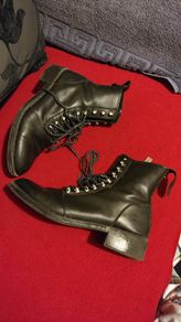 Price drop Zara Trafaluc Black Leather Combat Boots Size EU 39