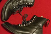 Price drop Zara Trafaluc Black Leather Combat Boots Size EU 39