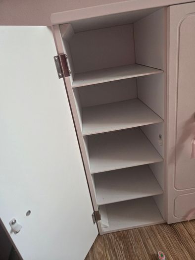 Our Generation doll wardrobe with dresser and stool