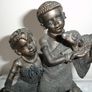 Two African Masai Children Figurines Image 5