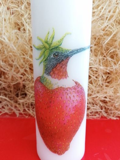 3 for 20e !!! Decorative brand new summer candle gift set artichoke strawberry peach birds