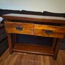 Entryway Solid Console Table with 2 drawers and Wall mirror - teak Image 2