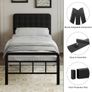 3ft Single Bed Frame with Upholstered Headboard and Footboard Image 4