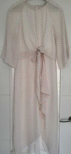 UTERQUE White Mulberry Silk Faux Wrap Dress Sz L (Fit 10-12UK)
