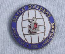 Daily Express Junior 5-a-side Football Championships Promotional Enamel Badge (1970's). A Scarce Badge.