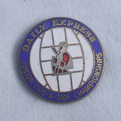 Daily Express Junior 5-a-side Football Championships Promotional Enamel Badge (1970's). A Scarce Badge.