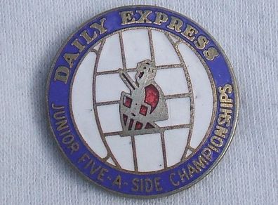 Daily Express Junior 5-a-side Football Championships Promotional Enamel Badge (1970's). A Scarce Badge.