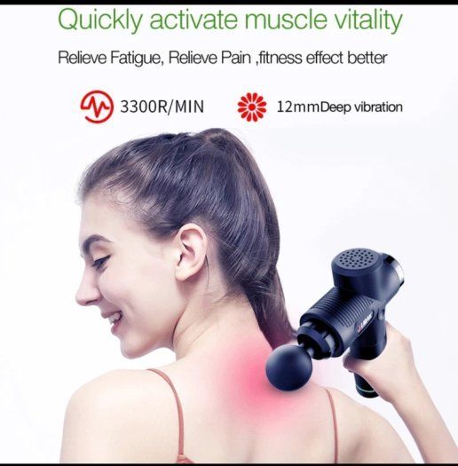 Massage Gun Deep Tissue Muscle Massager 6 Attachments LCD Control 20 Speeds