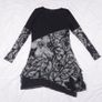 Mado Et Les Autres Vintage Black Grey Abstract Pattern Sheer Mesh Asymmetric Mini Dress 12UK/40EU Image 2