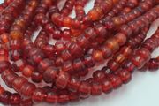 Vintage African Style Orange Red Glass Beads Strands 24 inches